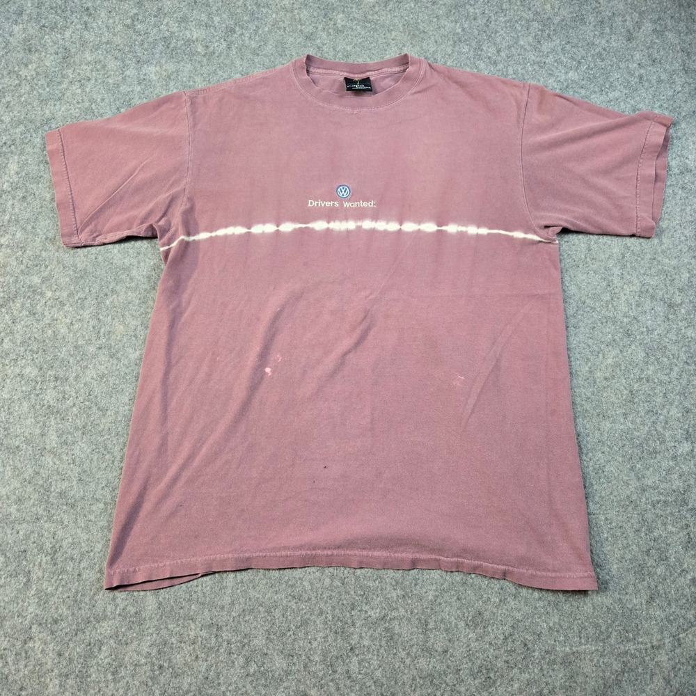 Vintage Volkswagen T Shirt Mens Large Maroon Drivers Wanted Tie Dye Copa Banana